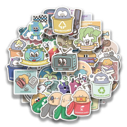 54Pcs Office Trashcan Sign Sorting Label Stickers Recycling Garbage Classification Stickers Logo Pvc Garbage Sorting Decals (ONLINE ORDER ONLY)