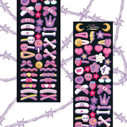Korean Ins Dark Skull Love Key Chain Sticker Scrapbooking Photo Frame Handmade Stationery Decorative Kawaii Stickers Art Supply (ONLINE ORDER ONLY)
