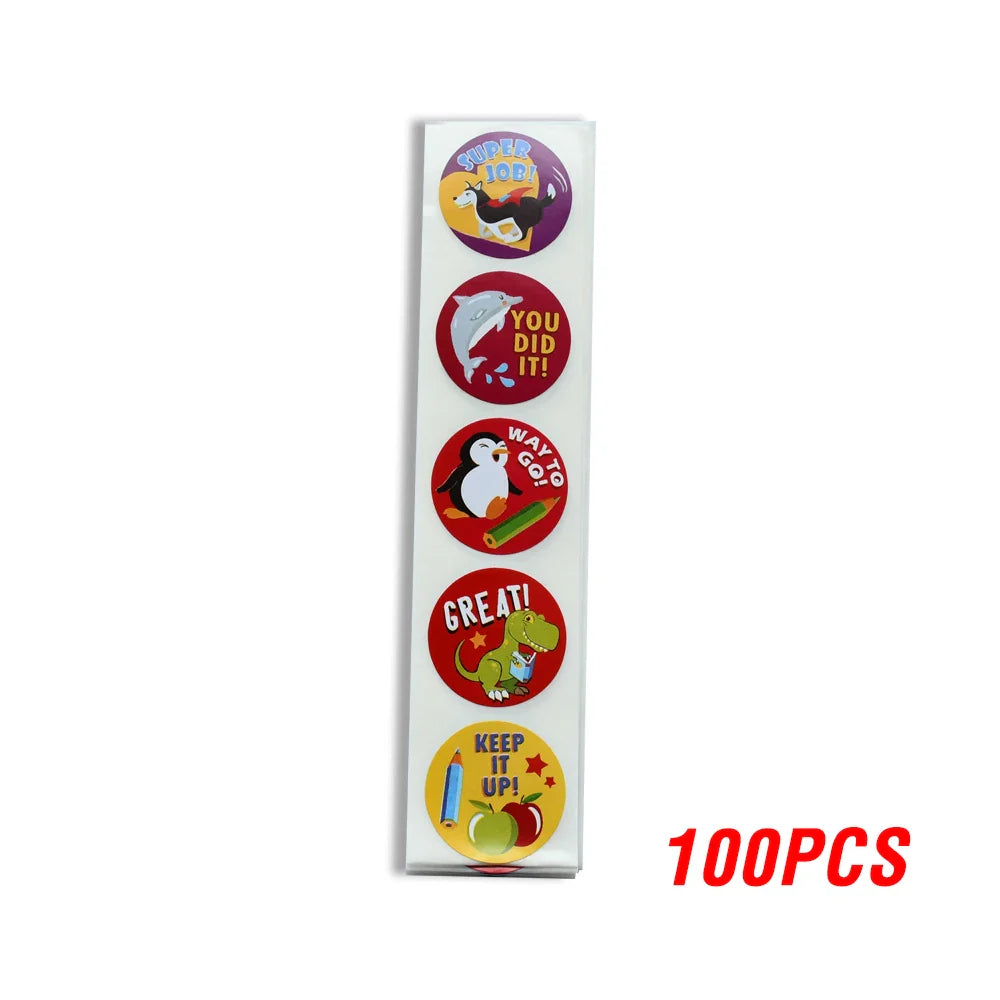 100-500pcs Reward Stickers Encouragement Sticker Roll For Kids Motivational Stickers With Cute Animals For Students Teachers (ONLINE ORDER ONLY)
