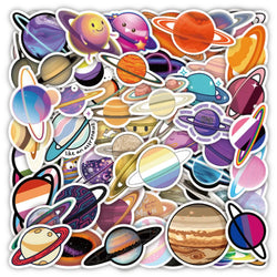 10/50PCS Space DIY Planet Sticker Notebook Trolley Case Bike Scooter Waterproof Graffiti Gift Toy Sticker Wholesale (ONLINE ORDER ONLY)