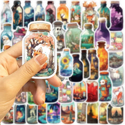 10/30/50PCS Cute Bottle World Cartoon Stickers Notebook Phone Stationery Bike Cool Waterproof Graffiti Sticker Kids Toys Gifts (Online Order Only)