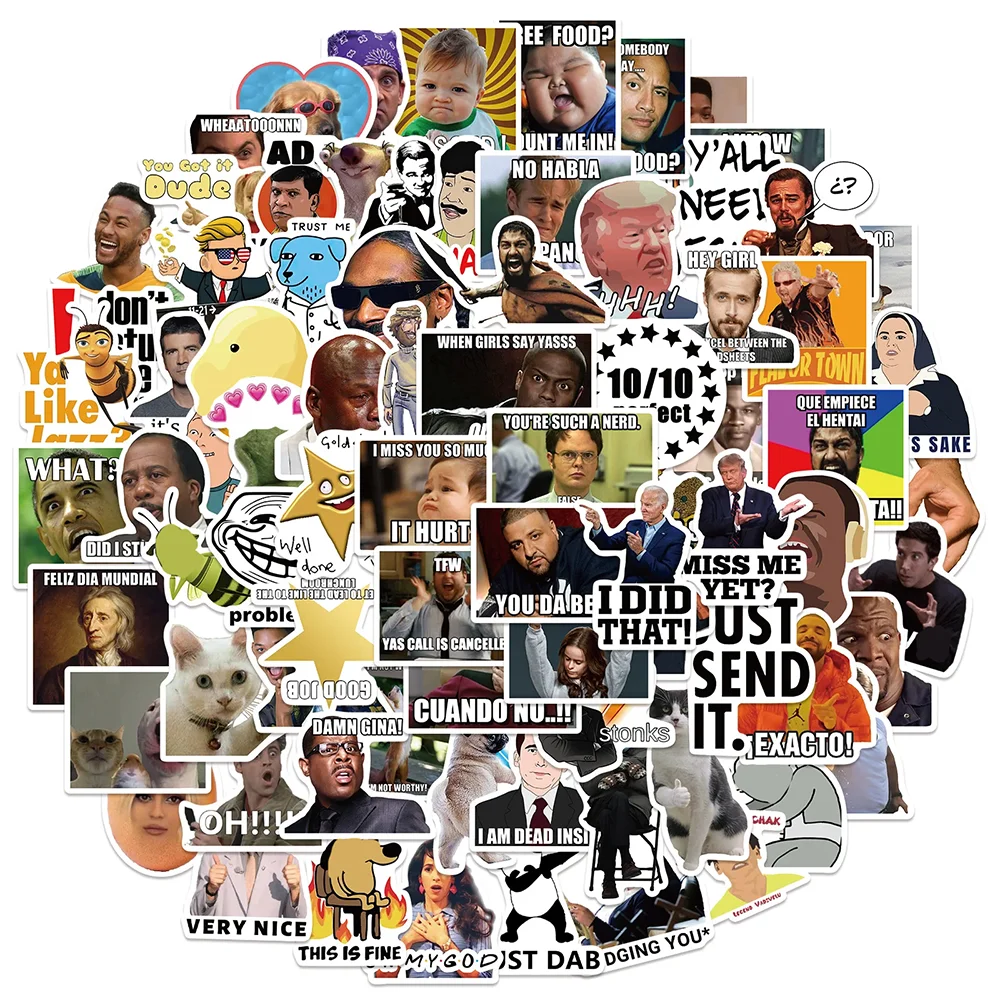 Funny Meme Stickers Pack for Cars, Motorcycles, Luggage, Skateboards, Furniture, DIY Toys (ONLINE ORDER ONLY)