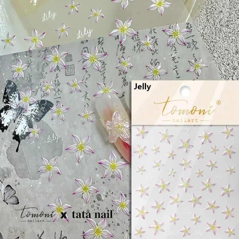 Red Azalea Rose Peony Crane Warbler Bird Fish Lily Chicken Rabbit Lobster Flower Retro Chinese Nail Art Sticker Decoration Decal (Online Order Only)