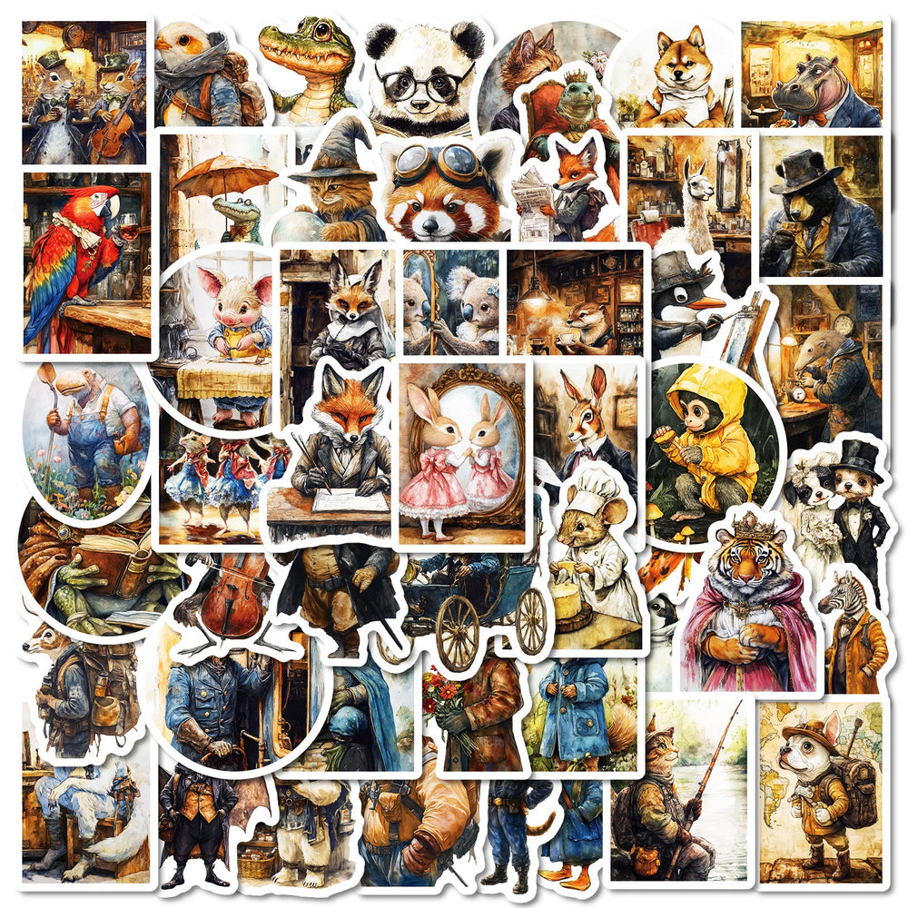 10/50pcs Cute Funny Forest Fairy Tales Animal Stickers Aesthetic Laptop Phone Bottle Luggage Waterproof Graffiti Vinyl Sticker (Online Order Only)