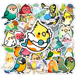 Kawaii Cute Cartoon Parrot Bird DIY Toy Gift Decal Decorative Graffiti Stickers for Phone Luggage Laptop Scrapbook Waterproof (ONLINE ORDER ONLY)