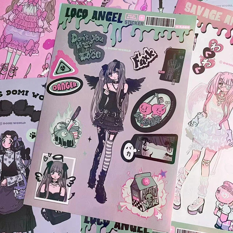 Korean ins Sweet Cool Girl Sticker Diary Scrapbooking DIY Album Decoration Sticker Aesthetic Stationery Art Supplies Personalizd (ONLINE ORDER ONLY)