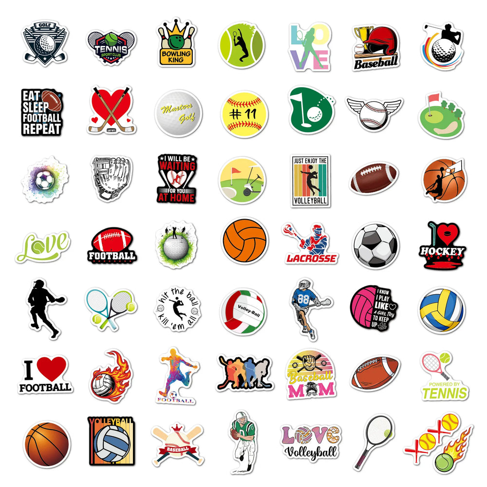 10/30/50/100PCS Ball Sports Sticker Basketball Soccer Waterproof Graffiti DIY Case Cute Laptop Skin Kawaii Packaging Aesthetic (ONLINE ORDER ONLY)