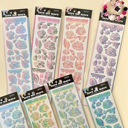 8Pcs/lot Korean ins Butterfly Rose Sticker Diary Scrapbooking DIY Album Decoration Sticker Aesthetic Stationery Art Supplies (ONLINE ORDER ONLY)
