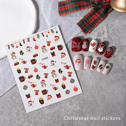 Merry Christmas Penguin Nail Art Sticker 3D Slider Deer Santa Claus Decal New Year Nail Decorations Sticker Manicure Accessories (ONLINE ORDER ONLY)