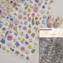 Dried Flower Butterfly Wildflowers Daisy Lily Moth Orchid Garden Self Adhesive Nail Art Stickers Chic Manicure Decals Wholesale (ONLINE ORDER ONLY)