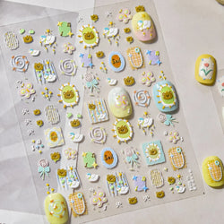 Bear Star Bowknot  Duck Cherry House Mini Flower Butterfly Line Bow Tie Apple Gird Cute Chic Nail Art Stickers Manicure Decals (ONLINE ORDER ONLY)