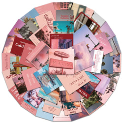 Pink California Sunshine Landscape Stickers - Aesthetic Decals for Notebook, Laptop, Skateboard, Phone (10/30/50pcs) (ONLINE ORDER ONLY)