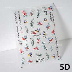 Graceful Peach Blossom Blessing Sachet Pretty Buckle Tassels Pendant Antique Radiant Adhesive Nail Art Stickers Manicure Decals (ONLINE ORDER ONLY)