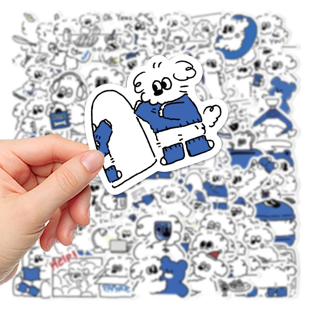 10/30/65PCS Kawaii Naughty Puppy Dog Stickers Graffiti DIY Luggage Phone Fridge Laptop Wall Decals PVC Waterproof Classic Toys (ONLINE ORDER ONLY)