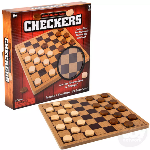 Classic Wooden Games 10" Checkers (ONLINE ORDER ONLY)