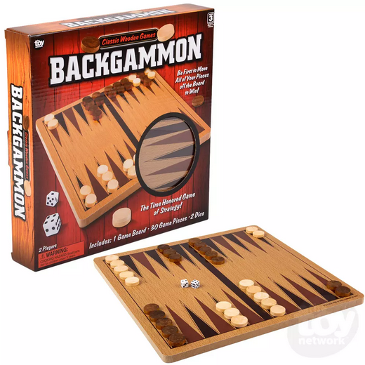 Classic Wooden Games 10" Backgammon (ONLINE ORDER ONLY)