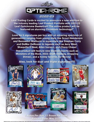2022 / 2023 Leaf Optichrome Basketball Hobby Box (Online Order Only)