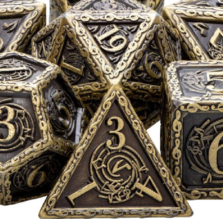 Heavy Metal Musical Notes Theme Polyhedral Dice Set (Online Order Only)