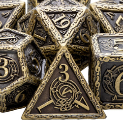 Heavy Metal Musical Notes Theme Polyhedral Dice Set (Online Order Only)
