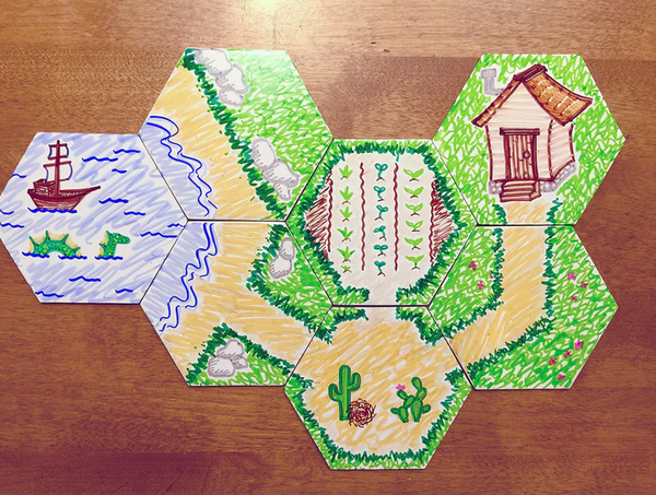 20 Blank Hexagon Board Game Tiles (ONLINE ORDER ONLY)