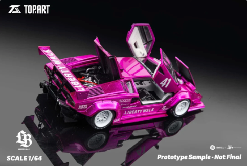 Topart LBWK Countach - Flash Pink White 1:64 (ONLINE ORDER ONLY)