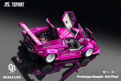 Topart LBWK Countach - Flash Pink White 1:64 (ONLINE ORDER ONLY)