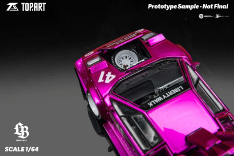 Topart LBWK Countach - Flash Pink White 1:64 (ONLINE ORDER ONLY)