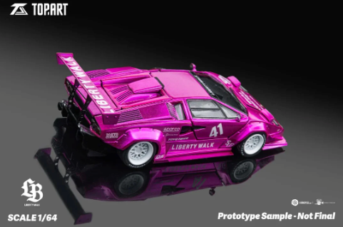 Topart LBWK Countach - Flash Pink White 1:64 (ONLINE ORDER ONLY)
