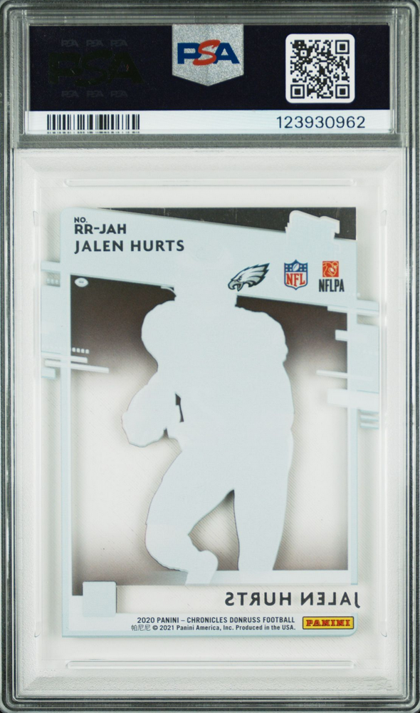 Graded 2020 Panini Chronicles Jalen Hurts #RRJAH Clearly Donruss Rated Rookie RC Football Card PSA 9 Mint (ONLINE ORDER ONLY)