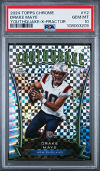 Graded 2024 Topps Chrome Drake Maye #Y2 Youthquake Xfractor Rookie RC Football Card PSA 10 Gem Mint (ONLINE ORDER ONLY)