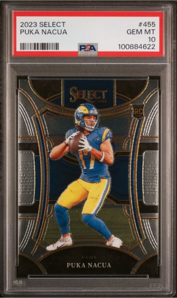 Graded 2023 Panini Select Puka Nacua #455 Rookie RC Football Card PSA 10 Gem Mint (ONLINE ORDER ONLY)