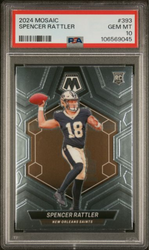 Graded 2024 Panini Mosaic Spencer Rattler #393 Rookie RC Football Card PSA 10 Gem Mint (ONLINE ORDER ONLY)