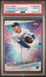 Graded 2024 Topps Yoshinobu Yamamoto #CSMLB57 Stars of MLB Chrome Rookie RC Baseball Card PSA 10 Gem Mint (ONLINE ORDER ONLY)