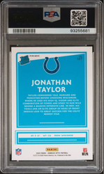 Graded 2020 Panini Donruss Optic Jonathan Taylor #167 Green Velocity Rookie RC Football Card PSA 10 Gem Mint (ONLINE ORDER ONLY)