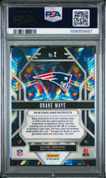 Graded 2024 Panini Prizm Drake Maye #2 Prizmatic Green Ice Rookie RC Football Card PSA 10 Gem Mint (ONLINE ORDER ONLY)