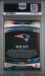 Graded 2024 Panini Prizm Drake Maye #22 Fireworks Green Wave Rookie RC Football Card PSA 10 Gem Mint