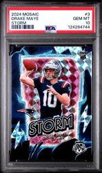 Graded 2024 Panini Mosaic Drake Maye #3 Storm Rookie RC Football Card PSA 10 Gem Mint (ONLINE ORDER ONLY)
