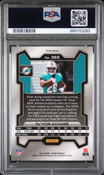 Graded 2023 Panini Prizm Devon Achane #365 Lazer Rookie RC Football Card PSA 10 Gem Mint
