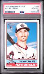 Graded 2025 Topps Heritage Dylan Crews #247 Rookie RC Baseball Card PSA 10 Gem Mint