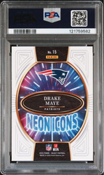 Graded 2024 Panini Select Drake Maye #15 Neon Icons Rookie RC Football Card PSA 10 Gem Mint