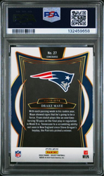 Graded 2024 Panini Select Drake Maye #27 Black & Red Shock Rookie RC Football Card PSA 9 Mint