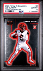 Graded 2020 Panini Chronicles Joe Burrow #D1 Dynagon Rookies Rookie RC Football Card PSA 10 Gem Mint