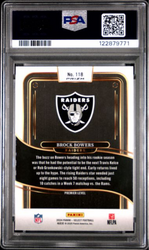 Graded 2024 Panini Select Brock Bowers #118 Red & Blue Shock Rookie RC Football Card PSA 10 Gem Mint