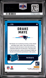 Graded 2024 Panini Donruss Drake Maye #379 Press Proof Blue Rookie RC Football Card PSA 9 Mint
