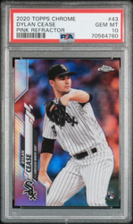 Graded 2020 Topps Chrome Dylan Cease #43 Pink Refractor Rookie RC Baseball Card PSA 10 Gem Mint (ONLINE ORDER ONLY)