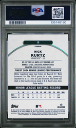 Graded 2025 Topps Finest Nick Kurtz #10 Rookie RC Baseball Card PSA 10 Gem Mint