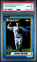 Graded 2025 Topps Silver Pack Jacob Wilson #16 Rookie RC Baseball Card PSA 10 Gem Mint