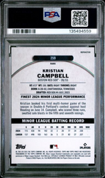 Graded 2025 Topps Finest Kristian Campbell #259 Refractor Rookie RC Baseball Card PSA 10 Gem Mint