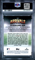Graded 2025 Topps Finest Hyeseong Kim #A3 Arrivals Refractor Rookie RC Baseball Card PSA 10 Gem Mint