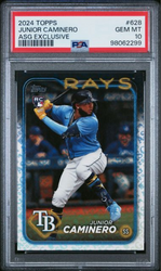 Graded 2024 Topps Junior Caminero #628 ASG Exclusive Rookie RC Baseball Card PSA 10 Gem Mint
